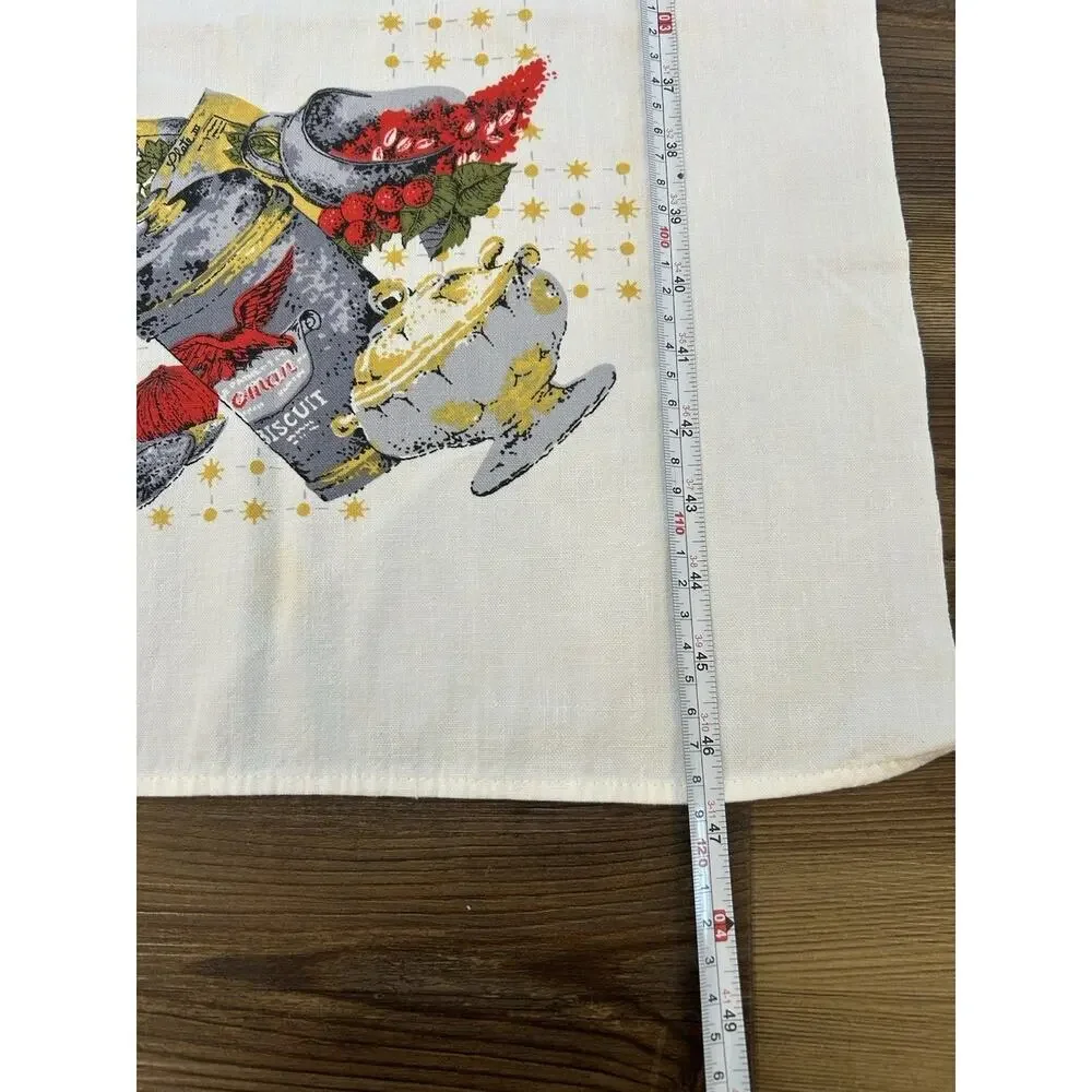 VTG MCM Post War 40s/50s Primitive‎ Linen Tablecloth 47